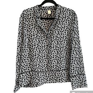 H&M Women’s Flower Blouse / Mandarin Collar - Size 10